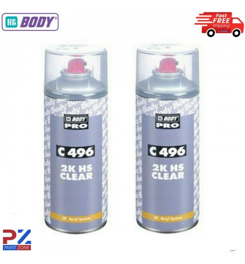 2xHB Body Professional Clear Coat Lacquer 496 2K HS CLEARCOAT- 400ml